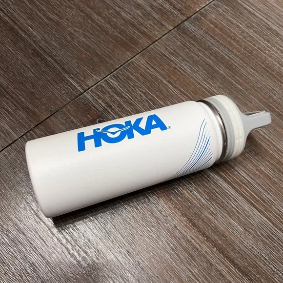 Hoka White Blue Topographic Contour‎ Insulated Water Bottle 16 oz - Picture 2 of 7